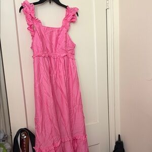 Blu pepper Pink Ruffled Dress size L